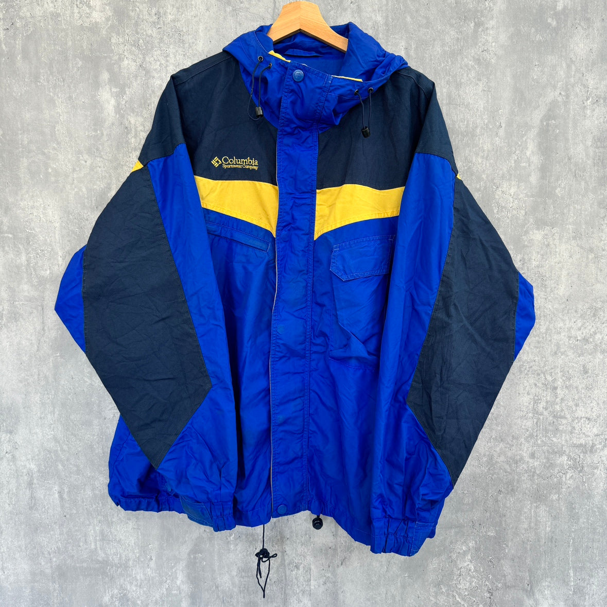 90s vintage 古着 Columbia コロンビア ナイロンジャケット XLサイズ フード収納可