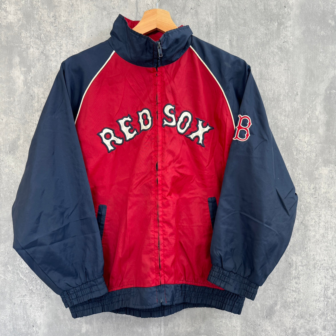 Majestic マジェスティック REDSOX ナイロンジャケット Mサイズ 古着 – 【古着屋3peace】