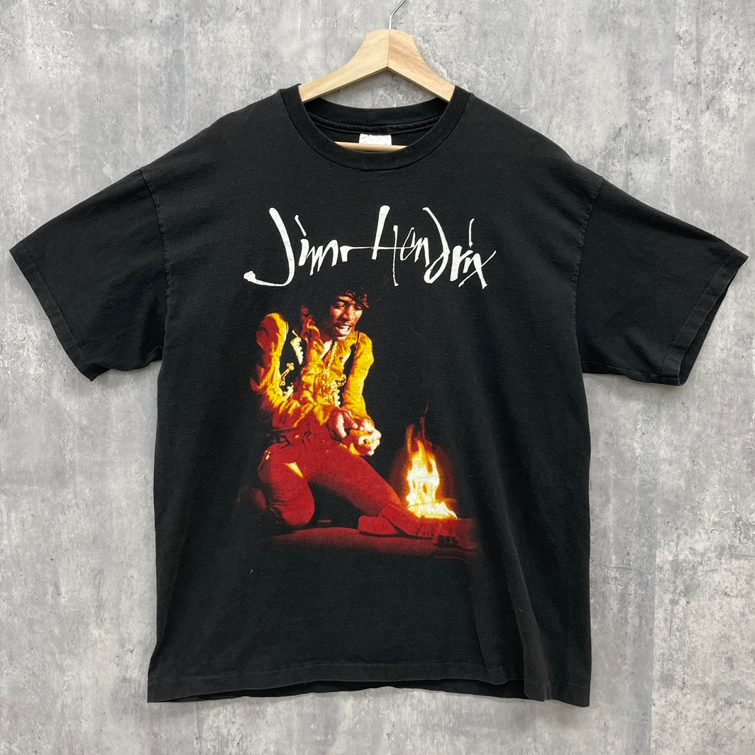 90s USA製 Hanes Jim Hendrix THE ULTIMATE EXPERIENCE ジミ・ヘンドリックス Tシャツ 半袖  ミュージック バンドT シングルステッチ 古着 ビンテージ