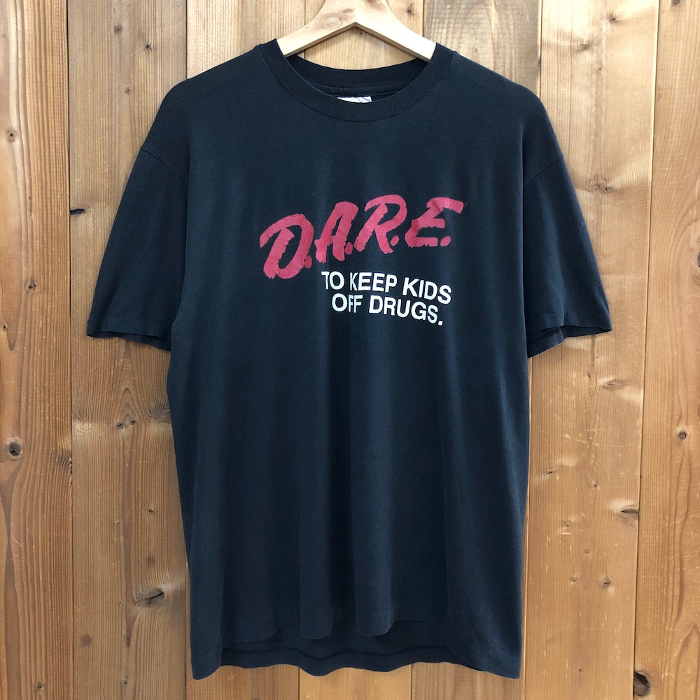 90s vintage Hanes ヘインズ D.A.R.E ドラッグ 乱用予防団体 プリントTシャツ 半袖 カットソー