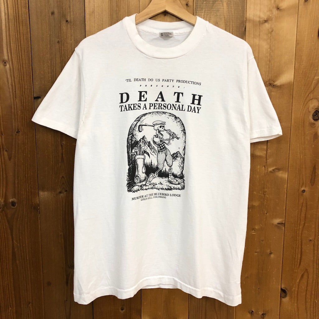 90s vintage USA製 Jim Morris ジムモリス プリントTシャツ 半袖 カットソー DEATH 骸骨 スカル