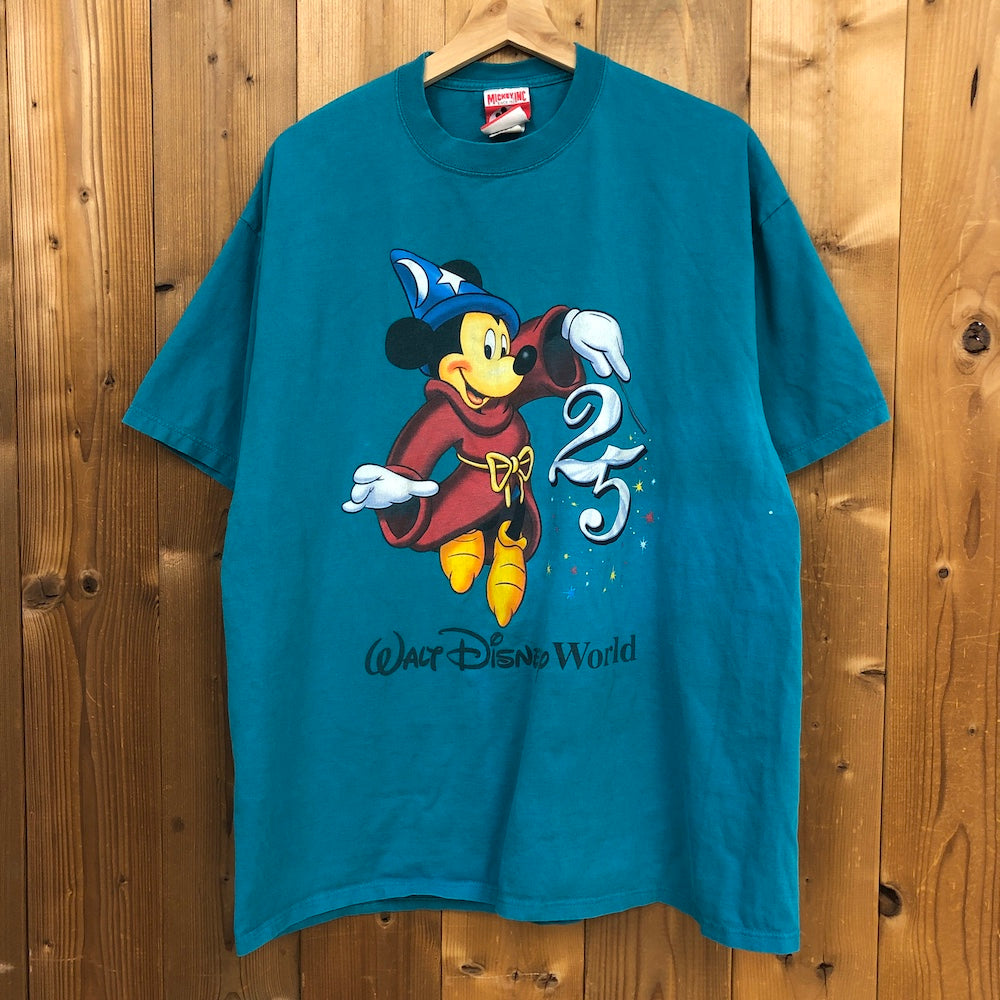 【USA製!】90s ディズニー ミッキー ショート Tシャツ グリーン