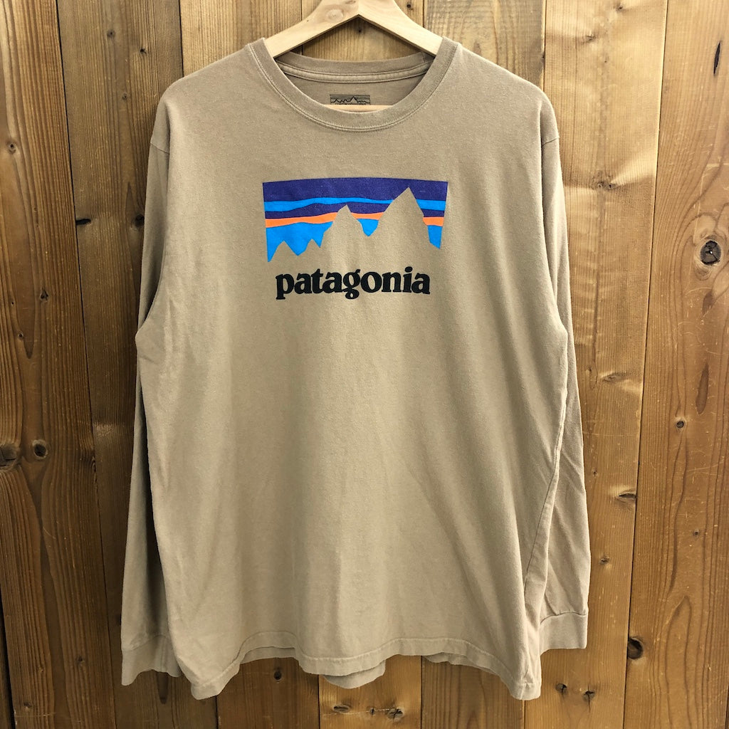 patagonia パタゴニア ロングTシャツ ロンT プリントロゴ – 【古着屋
