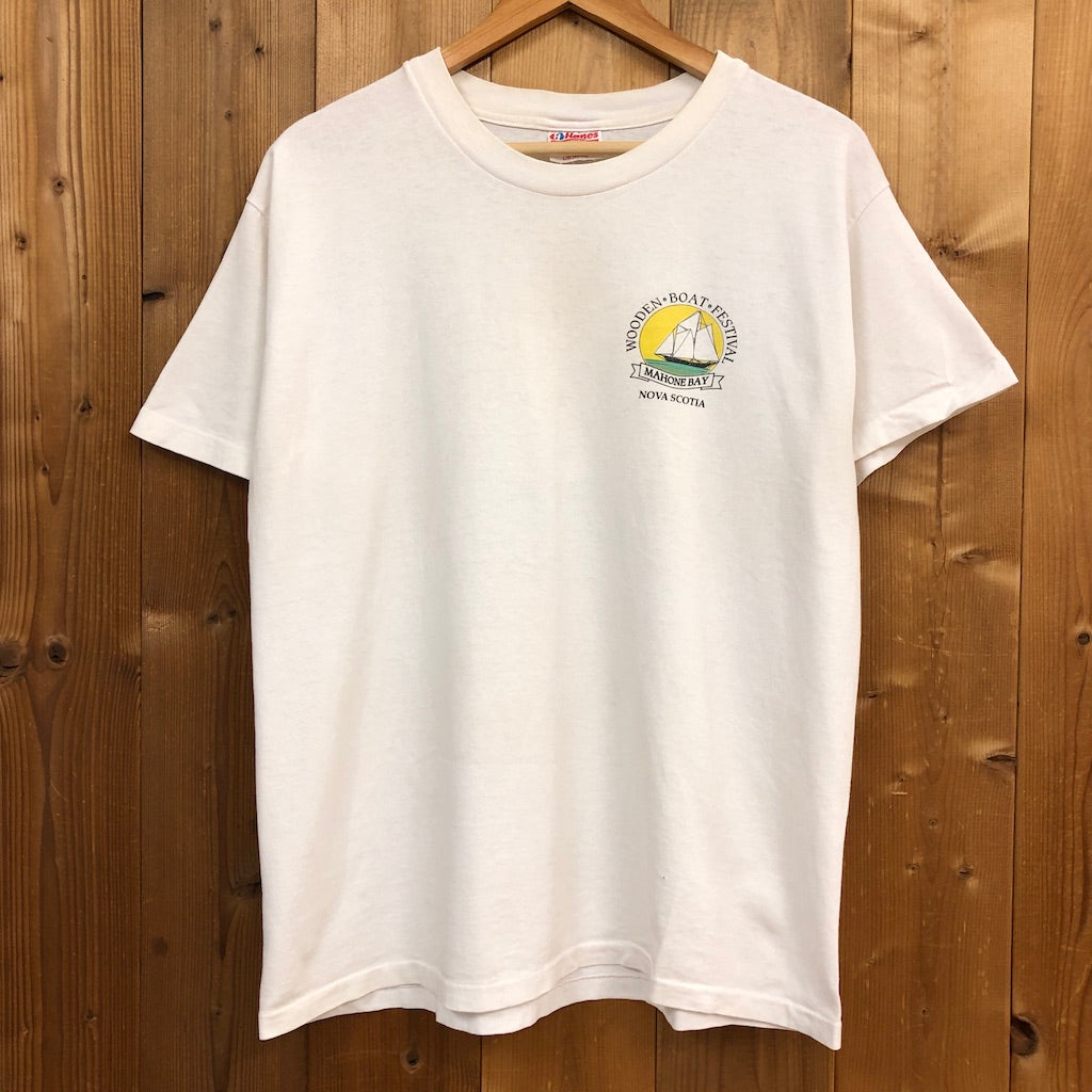 USA製 Hanes ヘインズ Tシャツ 半袖 カットソー 胸プリント バックプリント