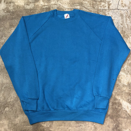 80s jerzees  USA製 無地ラグランスウェット 水色 XL