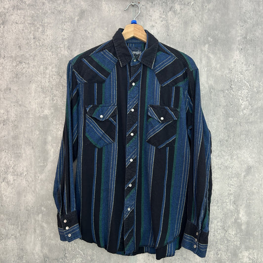 90s vintage 古着　ビンテージ　ラングラー　長袖シャツ　ウエスタンシャツ　ボタンダウン　Wrangler