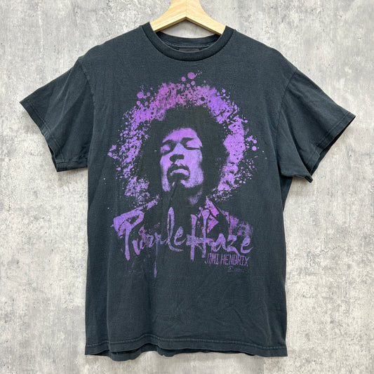 00s ZION JIMI HENDRIX "Pupple Haze" Tシャツ ジミヘンドリックス ミュージック ロック ビッグプリント バンドT 半袖 古着 ビンテージ ブラック M