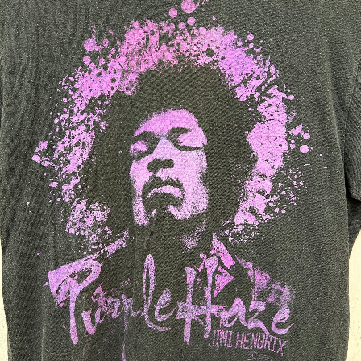 00s ZION JIMI HENDRIX "Pupple Haze" Tシャツ ジミヘンドリックス ミュージック ロック ビッグプリント バンドT 半袖 古着 ビンテージ ブラック M