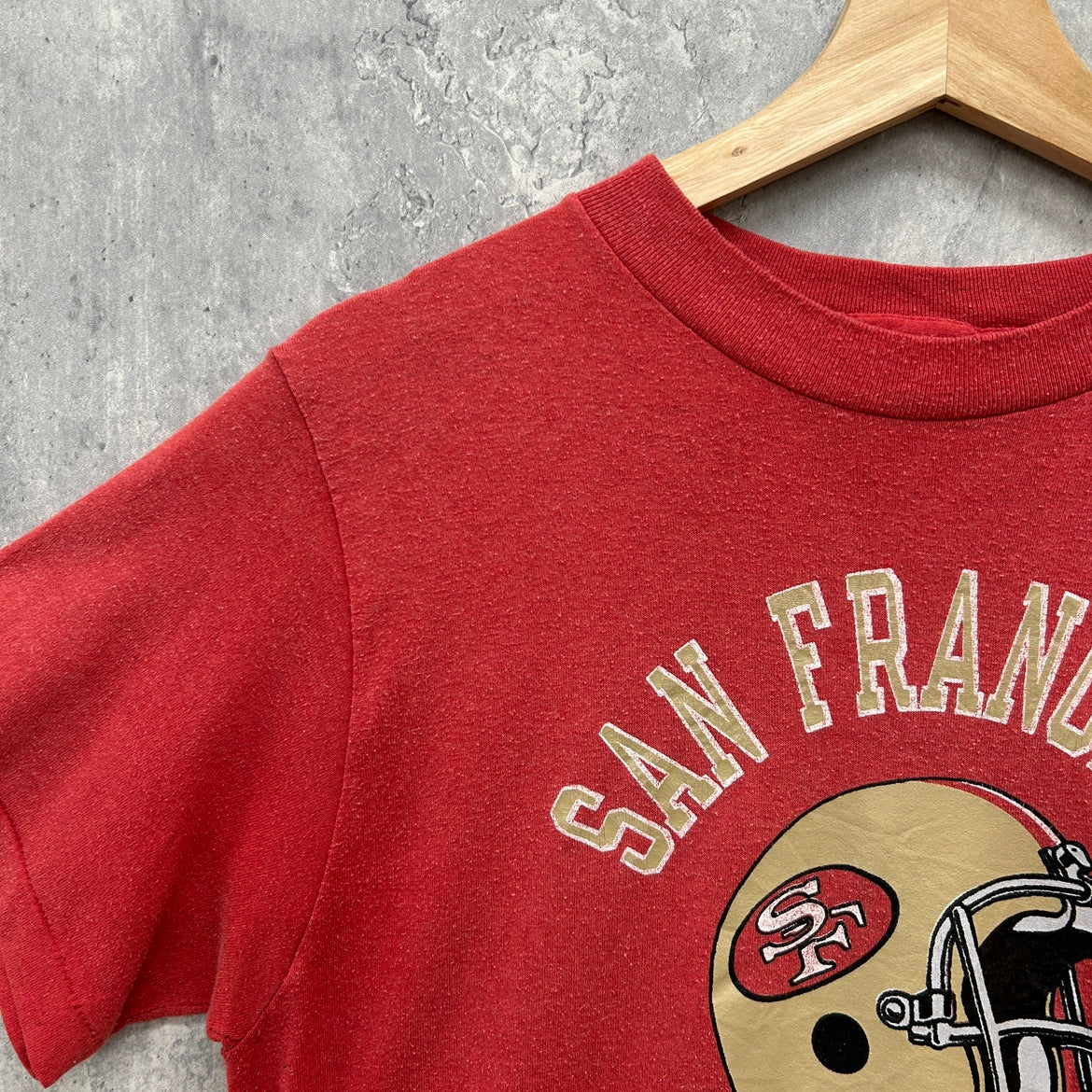 80s USA製 Champion SANFRANCISCO 49ERS Tシャツ トリコタグ チャンピオン 80年代 半袖 プリント made in usa 古着 ビンテージ