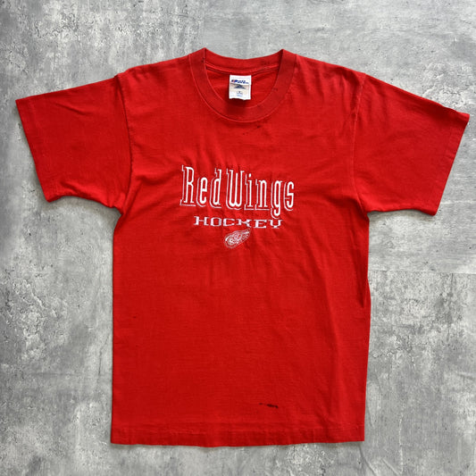 90s USA製 RED WINGS レッドウィングス 半袖Ｔシャツ アイスホッケー シングルステッチ Mサイズ