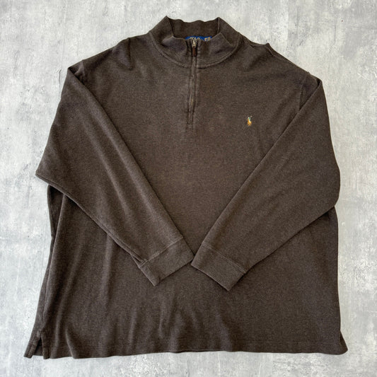 00s POLO RALPH LAUREN ラルフローレン コットンニット ハーフジップセーター 4XBサイズ