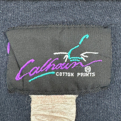 90s vintage 古着 Calhoun Sportswear ハーフジップ スウェット Lサイズ ネイビー