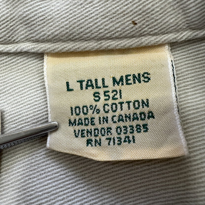 80's～90's L.L.Bean エルエルビーン 長袖シャツ ダブルポケット 無地 ベージュ 古着