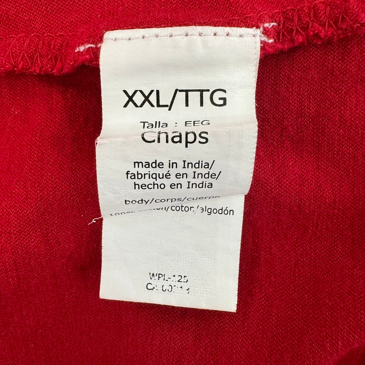 CHAPS プリントＴシャツ 染み込みプリント レッド XXLサイズ