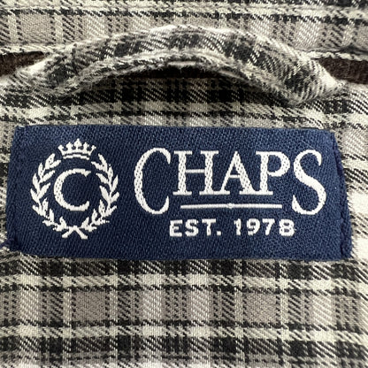 CHAPS チャップス 長袖シャツ チェック グレー ボタンダウン 胸ポケット サイズXL 古着