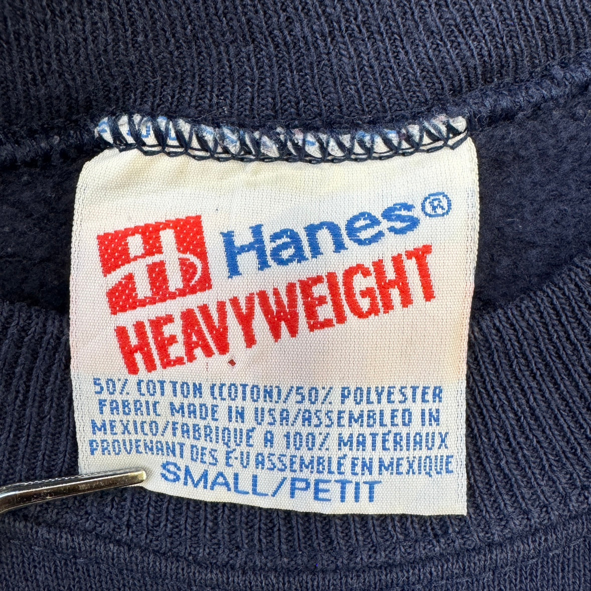 90s USA製 vintage 古着 Hanes ヘインズ LAKETAHOE スウェット プリント トレーナ Sサイズ ネイビー