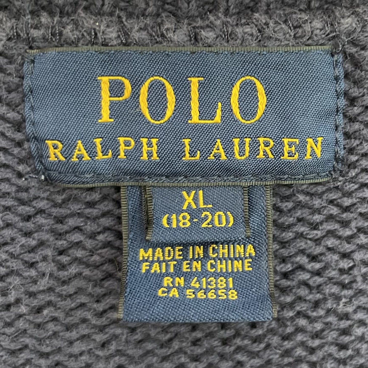 00s vintage 古着　ビンテージ　ラルフローレン　POLO RALPH LAUREN　ニット　フルジップ　刺繍ロゴ　ラルフ　ビックポニー