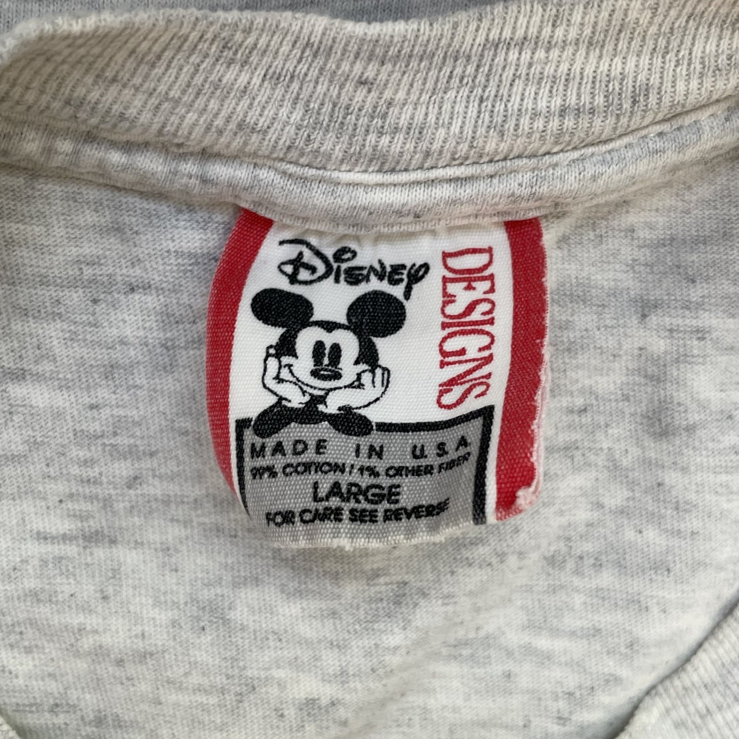 90s vintage 古着　ビンテージ　ディズニー　Disney Mickey Mouse USA製　キャラクタープリント　カジュアル　グレー