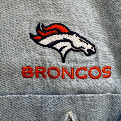 NFL Denver Broncosデンバー・ブロンコス ダンガリーシャツ デニム生地 ワンポイント刺繍 バングラデシュ製 M