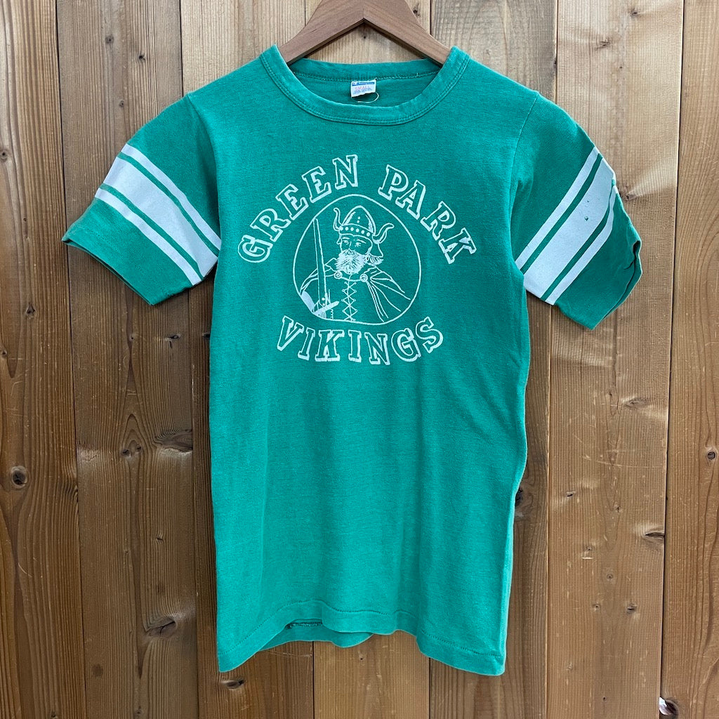70s vintage USA製 Champion チャンピオン フットボールTシャツ 半袖 カットソー ビッグプリント