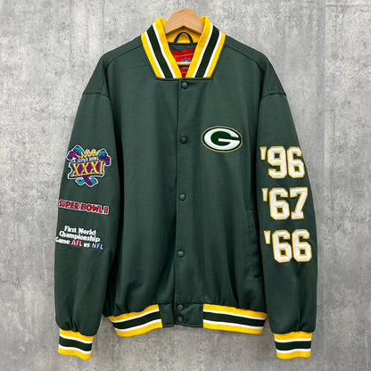 00s NFL GREEN BAY PACKERS スタジャン ジャケット グリーンベイ パッカーズ SUPER BOWL スーパーボウル 記念品 メモリアル ナイロンジャケット 古着 ビンテージ