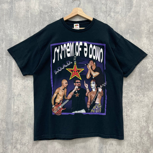 00s FRUIT OF THE LOOM System Of A Down "S.O.A.D" バンドTシャツ システムオブアダウン 半袖 古着 ビンテージ ロック ブラック 黒