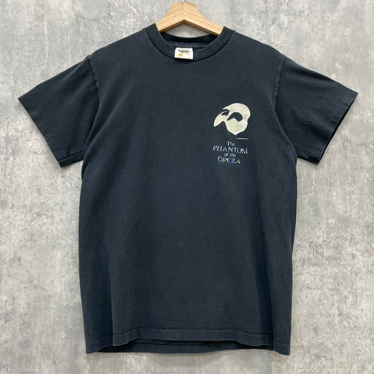 90s USA製 TENNESSEE RIVER "The Phantom of the Opera" オペラ座の怪人 ミュージカルTシャツ 半袖 古着 ビンテージ ブラック 黒 M