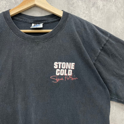 90s ROYAL AVALON WWF Steve Austin The Rattlesnake STONE COLD Tシャツ スティーブ・オースティン プロレス 古着 ビンテージ 半袖 ブラック L