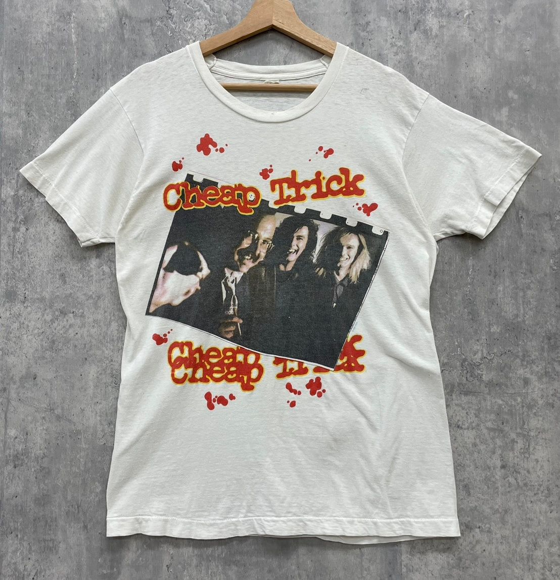 80s USA製 SCREEN STARS Cheap Trick バンドTシャツ チープ・トリック スクリーンスターズ 半袖 ロック 古着 ビンテージ ホワイト 白