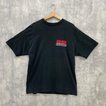 90s JEAN-MARC PARENT ジーンマーク ペアレント Tシャツ 半袖 シングルステッチ 両面プリント 俳優 古着 ビンテージ ブラック 黒 XL