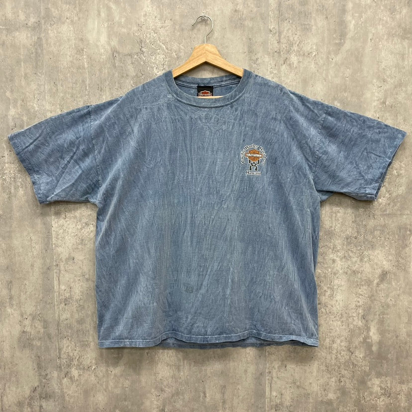 90s USA製 HARLEY-DAVIDSON ハーレーダビッドソン ハワイ Hawaii 半袖 Tシャツ 古着 ビンテージ ブルー XL