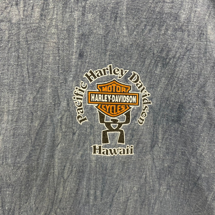 90s USA製 HARLEY-DAVIDSON ハーレーダビッドソン ハワイ Hawaii 半袖 Tシャツ 古着 ビンテージ ブルー XL