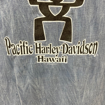 90s USA製 HARLEY-DAVIDSON ハーレーダビッドソン ハワイ Hawaii 半袖 Tシャツ 古着 ビンテージ ブルー XL