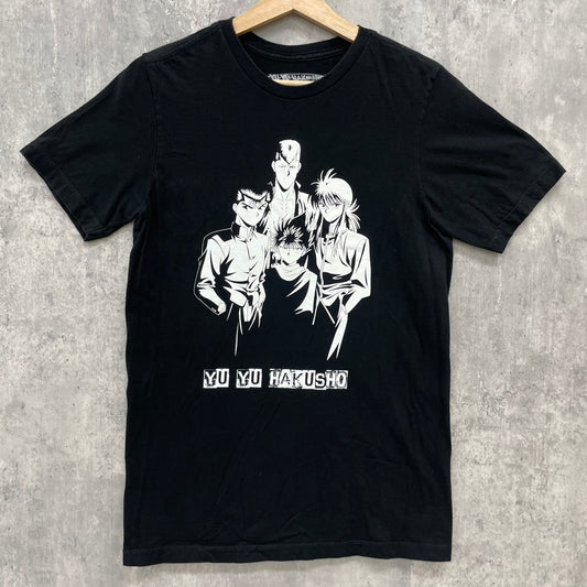 幽遊白書 YuYuHakusho アニメTシャツ 半袖 キャラクター ブラック トップス 漫画 古着 ビンテージ S 冨樫義博