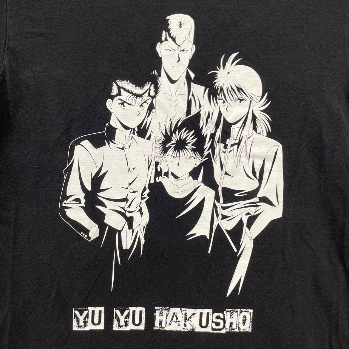 幽遊白書 YuYuHakusho アニメTシャツ 半袖 キャラクター ブラック トップス 漫画 古着 ビンテージ S 冨樫義博 –  【古着屋3peace】