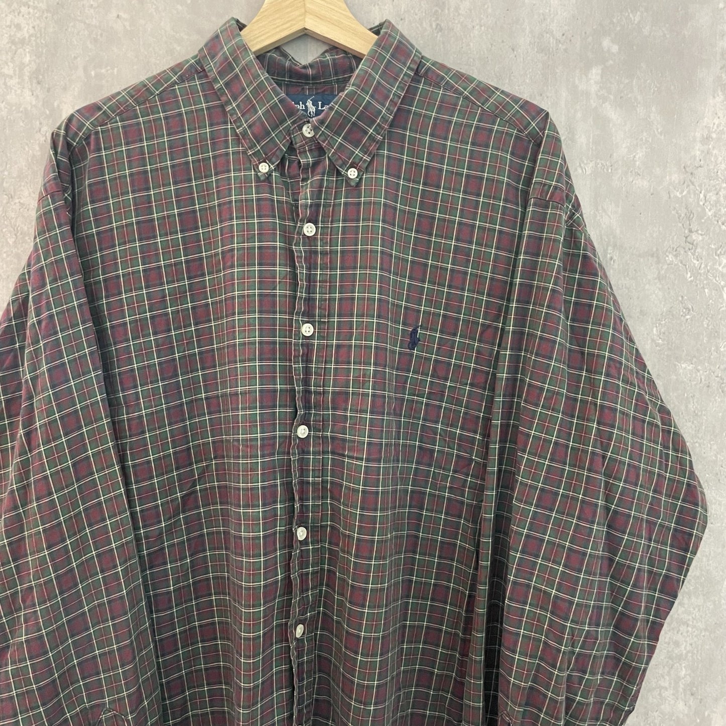 90s vintage 古着　ビンテージ　RalphLauren ラルフローレン　クラシックフィット　チェック柄　長袖シャツ