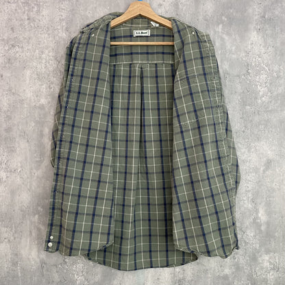 90s vintage 古着　ビンテージ　エルエルビーン　L.L.Bean　アウトドア　長袖シャツ　ボタンダウン　チェック柄　胸ポケット