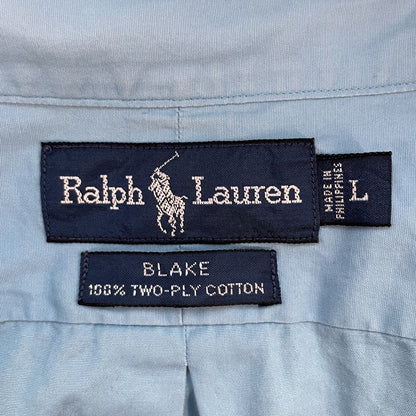 90s vintage 古着　ビンテージ　ラルフローレン　RalphLauren 長袖シャツ　ボタンダウン　ロングスリーブ　ポニー刺繍　無地　ワンポイント