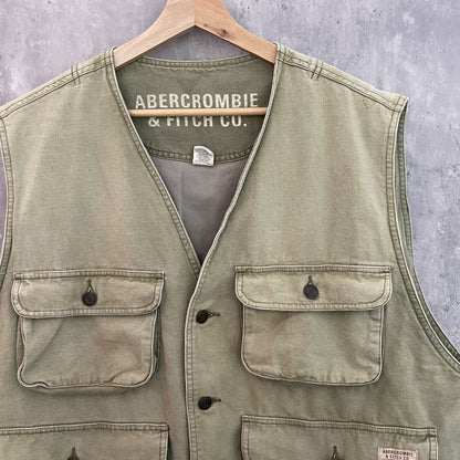 00s vintage 古着　ビンテージ　アバクロ　ハンティングベスト　ダック地　ABERCROMBIE&FITCH CO.