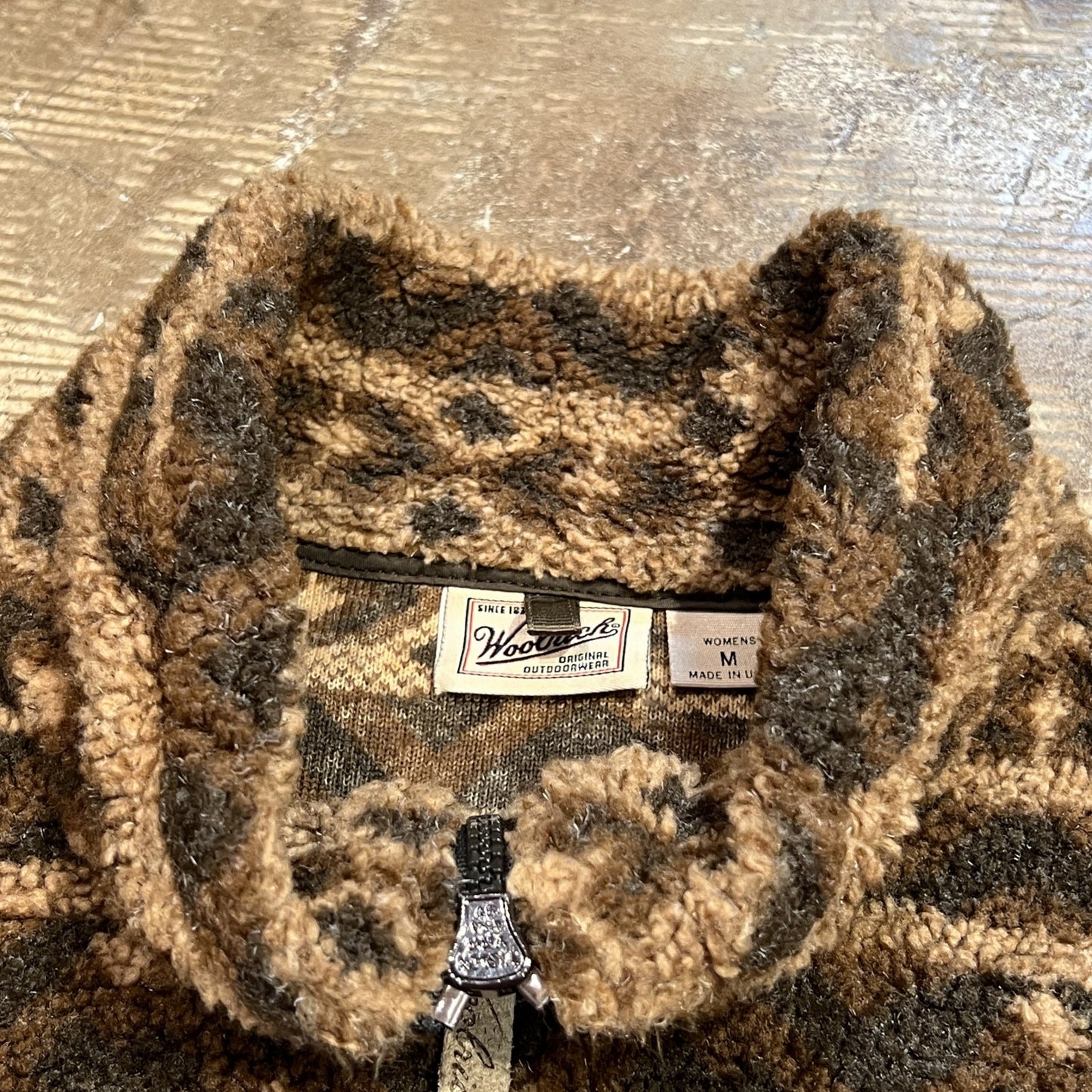 90s woolrich USA製　ボアフリースハージップジャケット　トナカイ柄