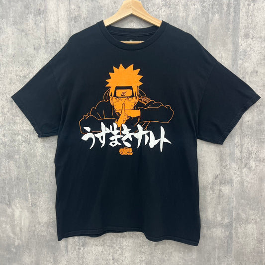 NARUTO SHIPPUDEN ナルト アニメT キャラクター 半袖 Tシャツ 古着 ビンテージ ブラック XL