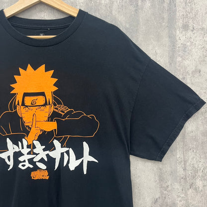 NARUTO SHIPPUDEN ナルト アニメT キャラクター 半袖 Tシャツ 古着 ビンテージ ブラック XL