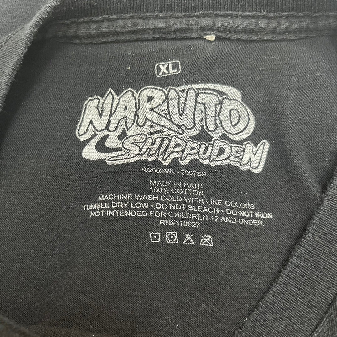 NARUTO SHIPPUDEN ナルト アニメT キャラクター 半袖 Tシャツ 古着 ビンテージ ブラック XL