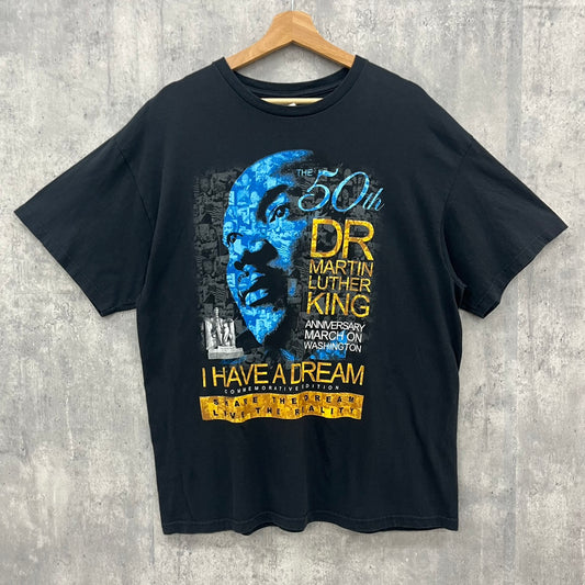 DELTA キング牧師 ビッグプリント Dr. Martin Luther King 名言　50th 半袖 Tシャツ 古着 ビンテージ ブラック XL