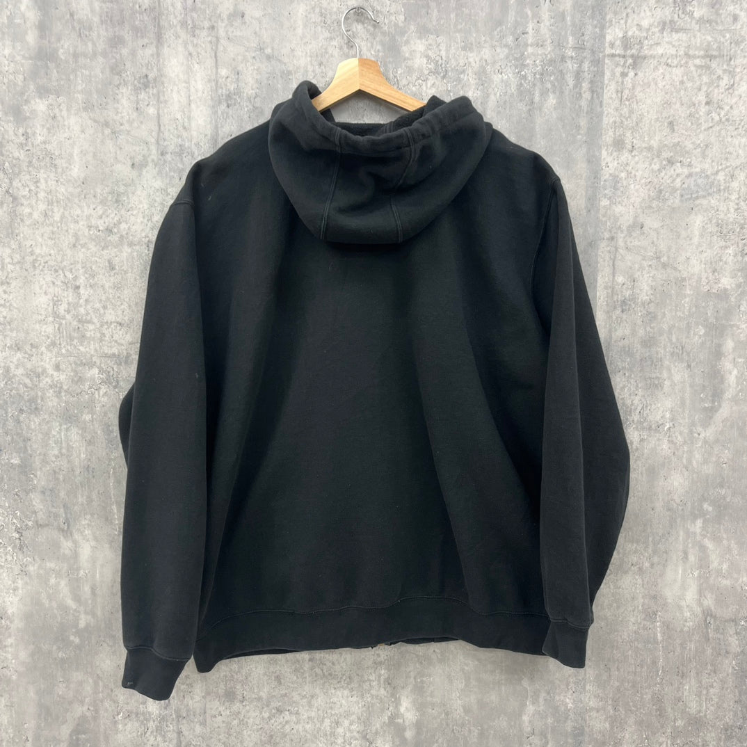 Carhartt カーハート ジップアップパーカー スウェット 長袖 古着 ビンテージ 2XL ブラック