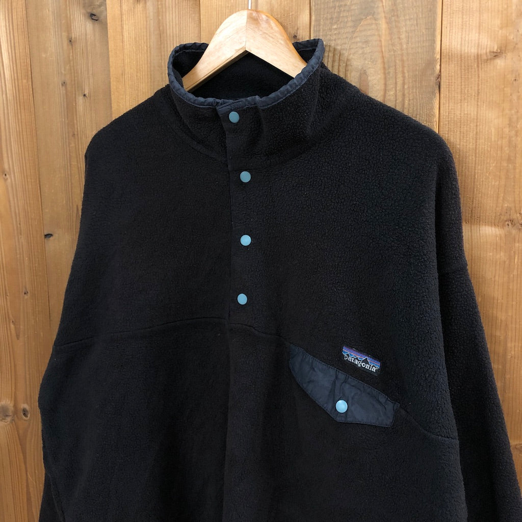 90s vintage Patagonia パタゴニア スナップT シンチラ フリース プルオーバー 黒タグ