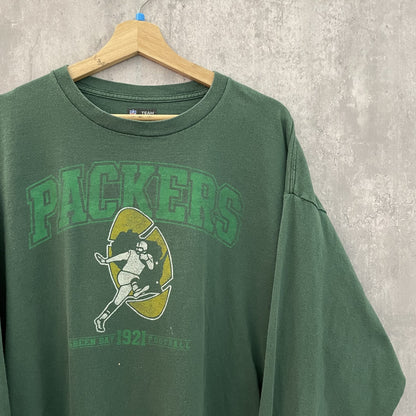 90s vintage 古着　ビンテージ　NFL ストリート　パッカーズ　アメフト　長袖Tシャツ　ロングスリーブ　スケーター　オーバーサイズ