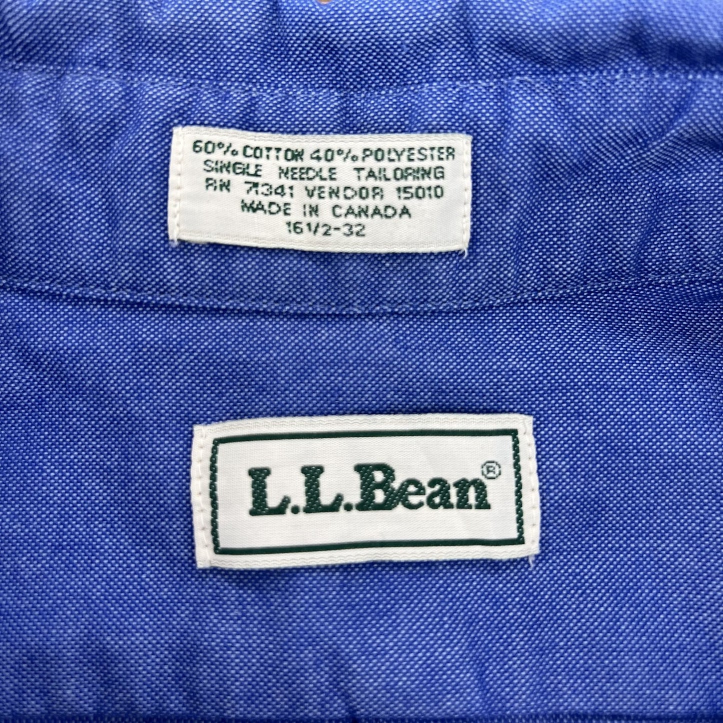 80s~90s L.Lbean エルエルビーン ボタンダウンシャツ 16 1/2-32サイズ カナダ製