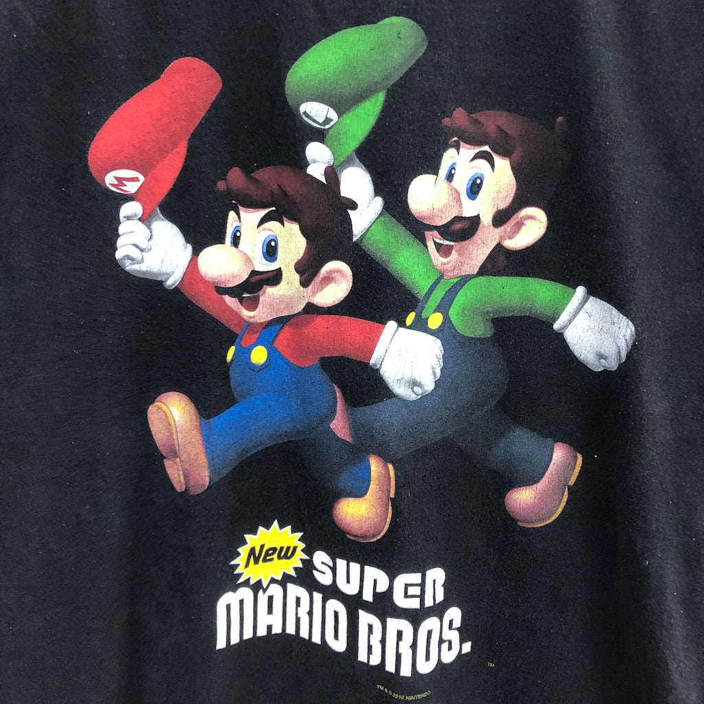 2010年 official Nintendo Seal ニンテンドー オフィシャル NEW SUPER MARIO BRO.  ニュースーパーマリオブラザーズ プリントTシャツ 半袖 カットソー キャラクター