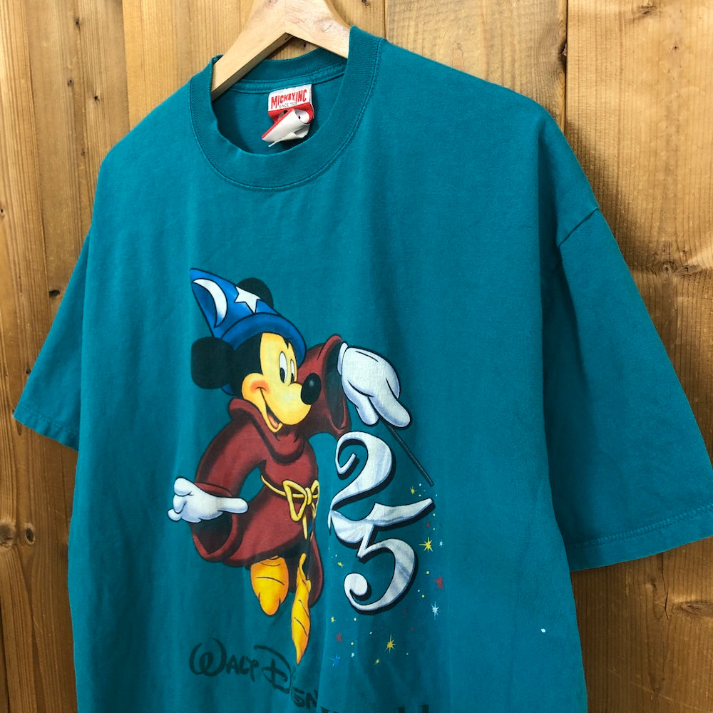 【USA製!】90s ディズニー ミッキー ショート Tシャツ グリーン
